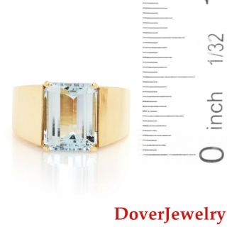 Estate Diamond Aquamarine 14K Yellow Gold Ring 12.  0 Grams NR 4