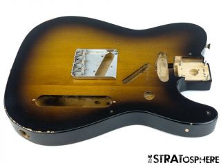 Vintage 50s Ri Fender Road Worn Tele Body,  Hardware Telecaster 2 Color Sunburst