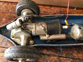 Antique Dooling Brothers Pee Wee Tether Race Car with Bunch.  45 Engine 11