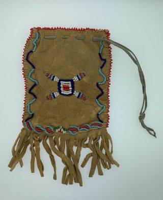 Vintage Sioux Native American Indian Beaded Bag