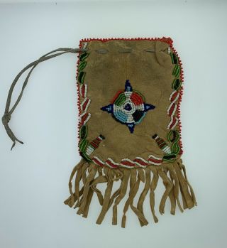 Vintage Sioux Native American Indian Beaded Bag 2
