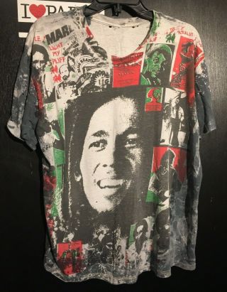 Vintage Preworn Bob Marley Mosquito Head T - Shirt Vtg Htf