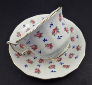 Antique Cauldon Tea Cup & Saucer with Rose Buds 3