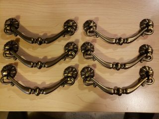 (6) Vintage Keeler Brass Co.  45988 Swing Pulls (5 1/2 " C - C) 6 1/2 " Long Kbc 1996