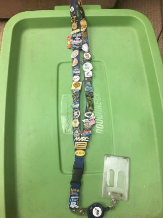 Amtrak Lanyard Pins Penn Central Pins Collectible Vintage 42 Total