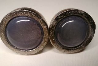 2 Silver And Purple Glass Drawer Pulls Cabinet Knobs 2