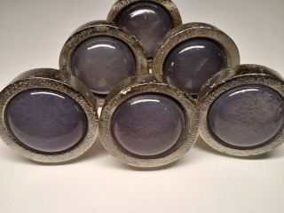 2 Silver And Purple Glass Drawer Pulls Cabinet Knobs 5