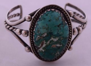 Vintage Large Classic Native American Navajo 2 Tone Turquoise Cuff Bracelet