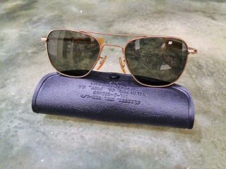 Vintage Ao American Optical Aviator Bayonet 1/10 12k Gf Gold Filled Sunglasses