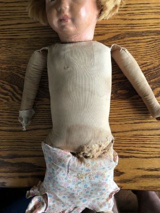 Antique Kamkins Molded Cloth Doll And Rubber Doll Of Atlantic City - 19 - 1/2” 12