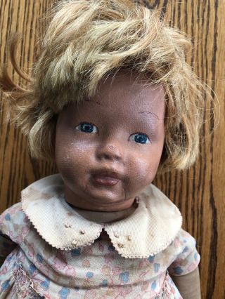 Antique Kamkins Molded Cloth Doll And Rubber Doll Of Atlantic City - 19 - 1/2”