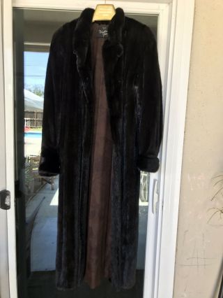 Vintage Dark Brown Mink Full Length Fur Coat - - Custom Couture - Size 10. 3
