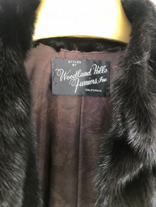 Vintage Dark Brown Mink Full Length Fur Coat - - Custom Couture - Size 10. 4