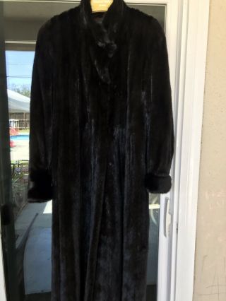 Vintage Dark Brown Mink Full Length Fur Coat - - Custom Couture - Size 10. 6