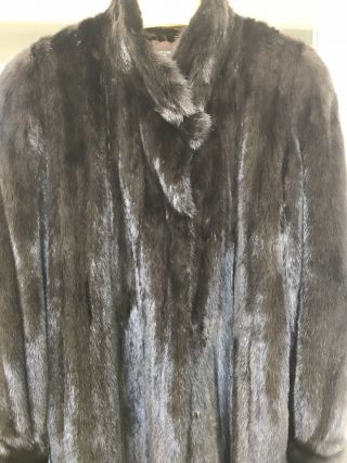 Vintage Dark Brown Mink Full Length Fur Coat - - Custom Couture - Size 10. 7
