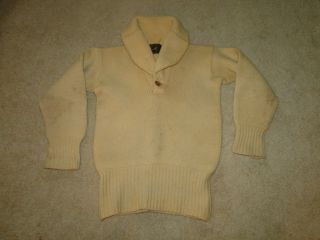 Vintage Wool Sweater Varsity Shawl Collar Letterman 30s Size.  S