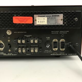 Vintage Sansui 3000A AM/FM Stereo Receiver - 7.  B5 6