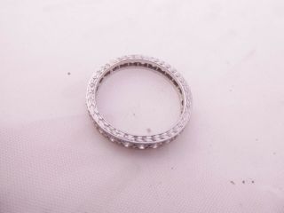 Platinum 1ct diamond eternity ring,  art deco period engraved full eternity 4