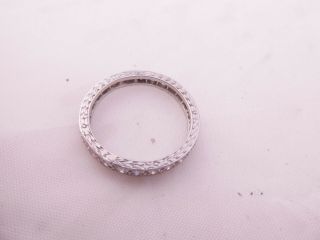 Platinum 1ct diamond eternity ring,  art deco period engraved full eternity 5