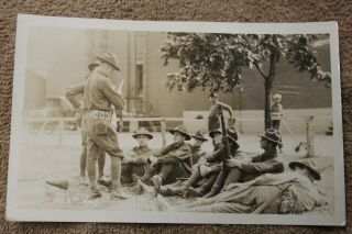 Ww1 U.  S.  Army Soldiers Photograph Postcard From The 108th Inf.  Division