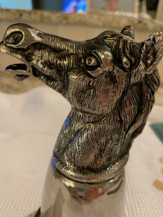 Gucci Italy vintage silver plated stag head and horse stirrup cups barware 70 ' s 3