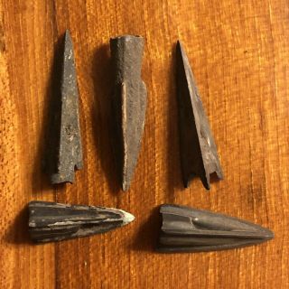 5 Authentic Ancient Roman Or Greek Arrow Heads Spear Point Artifact Europe Old 3