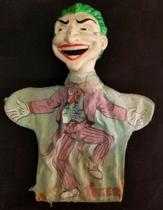 Vintage & Rare 1966 The Joker Cloth Hand Puppet Batman