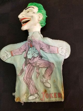 Vintage & Rare 1966 The Joker cloth Hand Puppet Batman 5