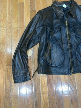 NWOT Vintage Double RRL RALPH LAUREN Tobacco Brown Leather Jacket/Coat XL Rare 2