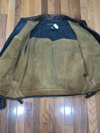 NWOT Vintage Double RRL RALPH LAUREN Tobacco Brown Leather Jacket/Coat XL Rare 4