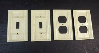 Vintage Sierra Ivory Ribbed Single LIght Switch Plate & Electrical Outlet Covers 2