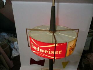 VINTAGE 1959 SPINNING BUDWEISER POLE LAMP LIGHT SIGN w.  BUDWEISER EMOJI SHAPES 4