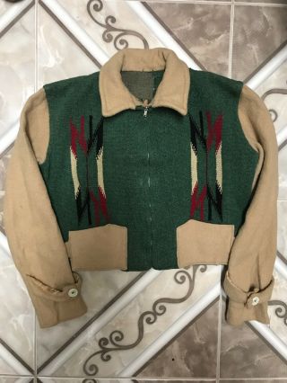 Vintage 1930s/40s Chimayo Blanket Jacket Wool Sz.  S