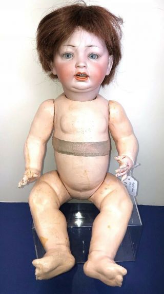 17” Antique Lw Lewis Wolffe Porcelain Head & Composition Body Jointed Sleep Eye
