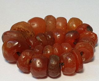 25 Ancient Rare Carnelian Disc Agate Beads