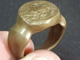 Imazing Extremely Rare Ancient Roman Bronze Ring/bull Figure.  17,  5 Gr.  20 Mm