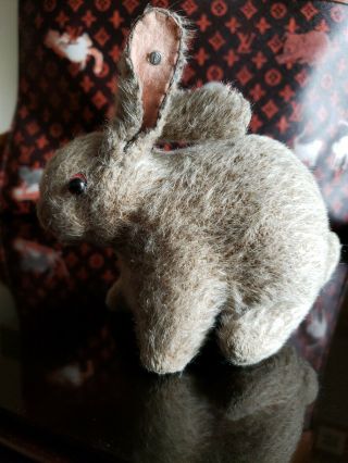 Wonderful Antique Steiff Mohair Wool Rabbit Bunny With Button