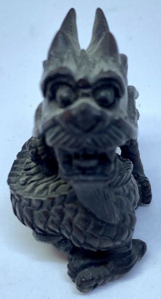 Vintage Netsuke Hand Carved Wooden Dragon 7