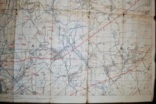 WWI Map of Montbrehain,  France Showing Enemy Trenches 5