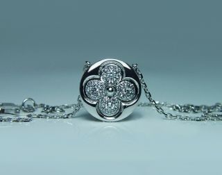 Louis Vuitton 18k White Gold Diamond Necklace 16 "