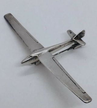 Antique French Art Deco Sterling Silver Glider Plane Pin