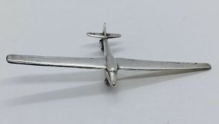 Antique French Art Deco Sterling Silver Glider Plane Pin 2