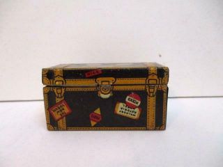 Vtg Marx Tin Litho Hinged Suitcase & Steamer Trunk - For Glendale Station 2