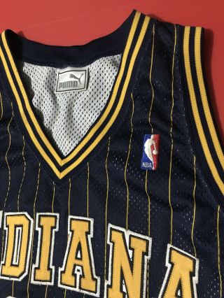 AUTHENTIC REGGIE MILLER INDIANA PACERS RETRO PINSTRIPE GAME JERSEY PROCUT 48 VTG 3