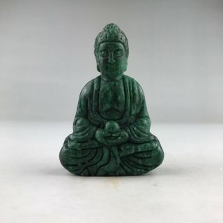 Chinese Natural Jade Pure Hand Carved Buddha Statue