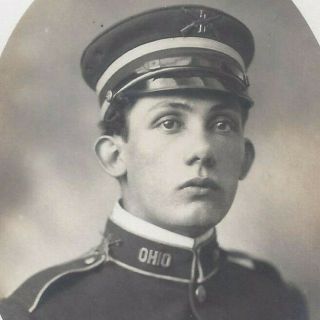 1910s Ww1 Era Rp Postcard Berea Oh? 5th Ohio Infantry Soldier Portrait