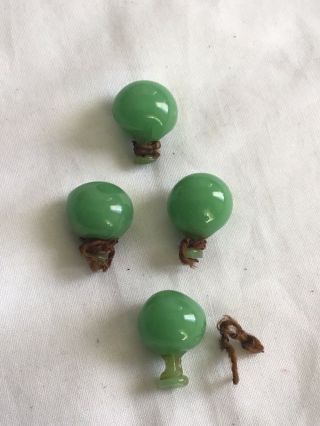 Antique Chinese Jade Green Hand Made Glass Buttons 19 Century.