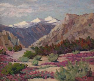 Antique LAURA ARMER American Western California Desert Landscape Oil Painting 3