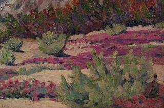 Antique LAURA ARMER American Western California Desert Landscape Oil Painting 5