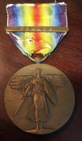 Wwi Victory Medal The Great War For Civilization Ribbon France Bar 1914 - 1919